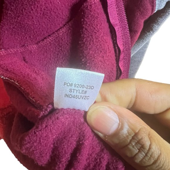 The Citi Team Family First Hooded Jacket Drawstring Full Zip Up Red Gray Medium - Picture 11 of 12